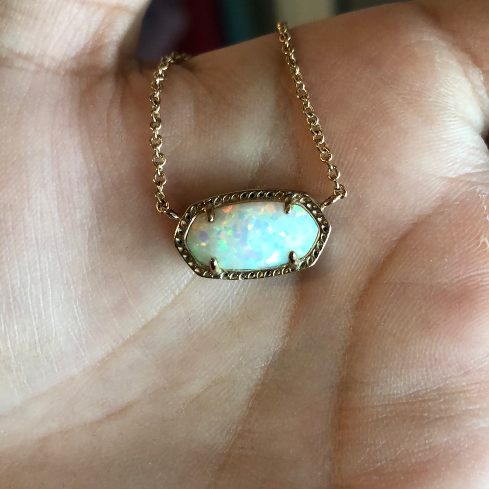 Gold and white reflective Kendra Scott necklace